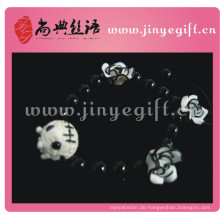 Guangzhou Charms Voodoo Puppe Clay weiße Blume schwarz Herren Armband